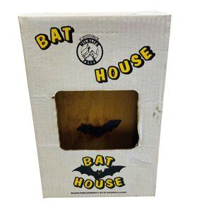 Vintage Wildlife World Bat House Natural Wood For Garden Pest Control